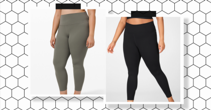 These high-waisted leggings will actually stay up when you’re working out