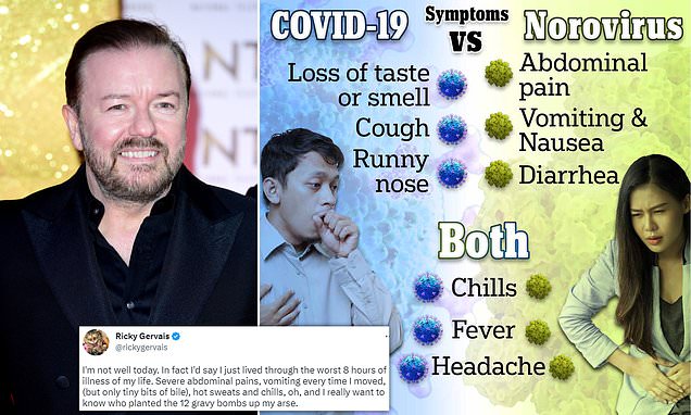 Ricky Gervais suffered the &apos;worst eight hours of illness of my life&apos;
